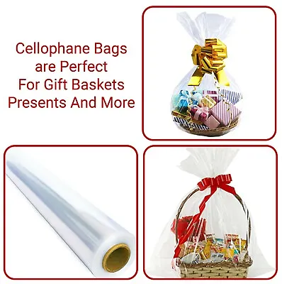 £7.99 • Buy 30M Clear Cellophane Wrapping Gift Paper Wedding Birthday Hampers Wrap