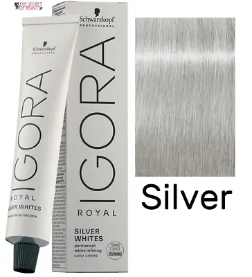SCHWARZKOPF Igora Royal  Silverwhite 60ml Hair Dye Silver Dove Grey Lilac • £9.99