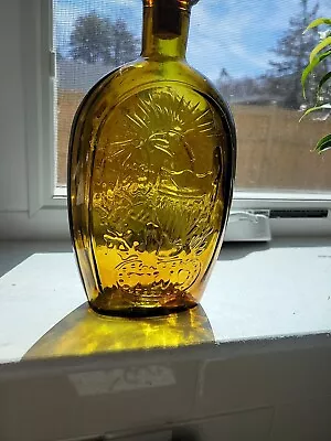 Franklin TWD Glass Bottle Amber Embossed Eagle And Shield Ship 8.75  Tall • $12.99