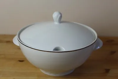 Stockholm Ikea Quality Large Service Lidded Tureen White With Silver Edging • £22.99