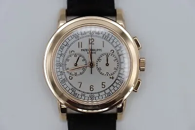 Patek Philippe Chronograph 5070R Silver Arabic Dial 18K Rose Gold Box & Papers • $84999.95
