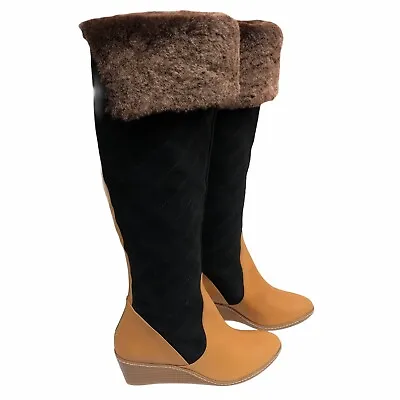 $79.99 • Buy Anthropologie Penny Women’s Size 7 Quilted Wedge Fur Boot By Schuler & Sons $398