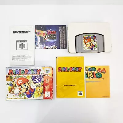 Mario Party + Box Insert Manual CIB - Nintendo N64 - Tested Working • $188.88