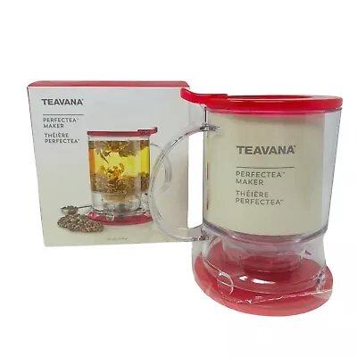 New Teavana Perfectea 16oz Tea Maker Red Acrylic New In Box • $25.49