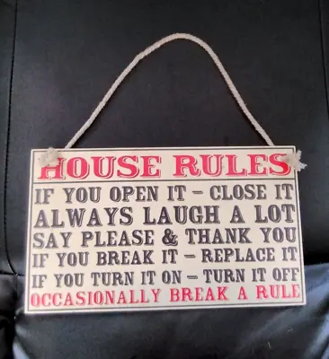 £0.99 • Buy Funny Kitchen House Rules Home Decorative Hanging Plaque Gift Sign Wall Sign
