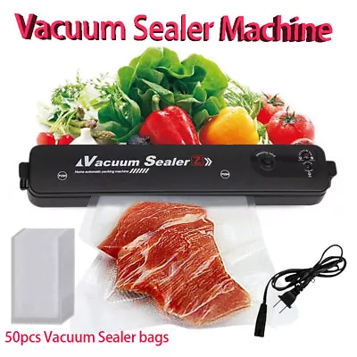 Automatic Vacuum Sealer Machine For Food Storage & Sous Vide With 50PCS Seal Bag • $22.99