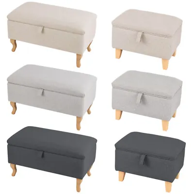 £42.95 • Buy Upholstered Footstool Pouffe Bench Storage Ottoman Living Room Bedroom Stool