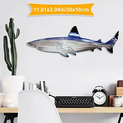 Shark Metal Wall Mounted Art Decor Ocean Fish Hanging Sculpture Home Ornaments • $9.98