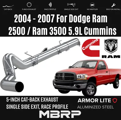 MBRP 5'' Cat-Back Exhaust Single Exit For 04-07 Dodge Ram 2500/3500 5.9L Cummins • $419.99