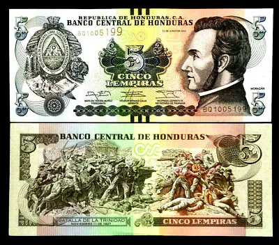 HONDURAS 5 Lempiras Year 2014 Banknote World Paper Money UNC   • $2.45