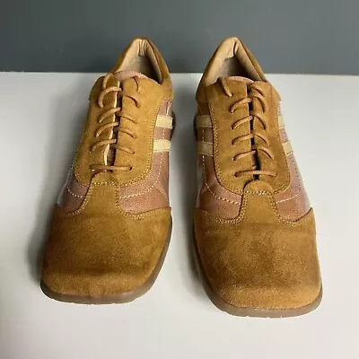 Marco Tozzi - Ladies Leather Sneaker - Tan / Dusty Pink - Size 7 / 40 • £20