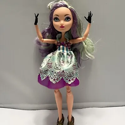 Ever After High Doll Madeline Hatter Hat-Tastic Purple Green Hair Coffee Dress • $19.99