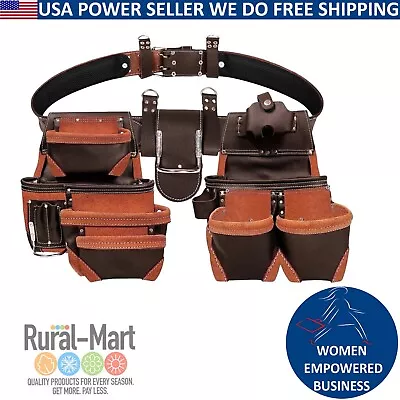 12 Pocket Leather Tool Belt/Pouch/Bag/Holder For Carpenter Construction • $75