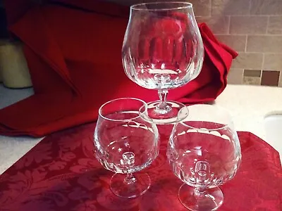 3 Mikasa ASHLEY Lead Crystal  TS107 Brandy Glass Goblets Excellent Condition • $42.99