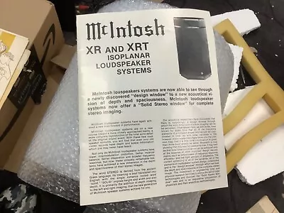 Brochure For McIntosh XR Isoplanar Speakers • $19.95