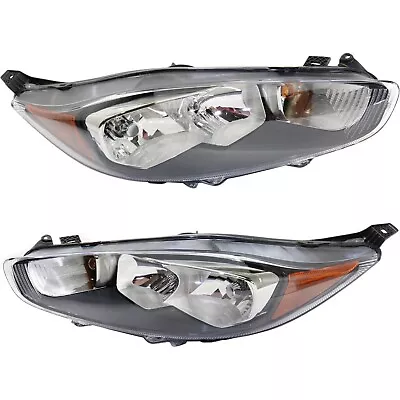 Headlight Set For 2014-19 Ford Fiesta With Amber Turn Signal Left And Rigth CAPA • $216.93