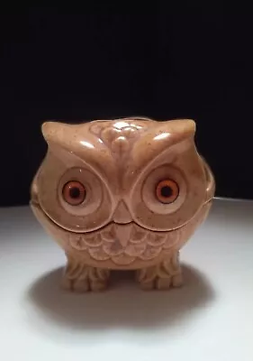 Vintage 1979 2-Piece Ceramic Petite Tealight Owl Candle Holder Hobbyist Signed • $14.97