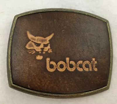 Bobcat Belt Buckle Brass Leather Front Embossed El Cid Farm Equipment Vintage • $12.99