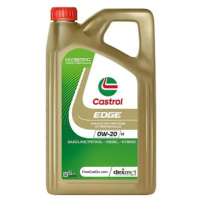 CASTROL 0W20 Engine Oil 5L Synthetic Light Duty C5 C6 API Gasoline SP ILSAC GF-6 • £61.99