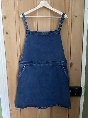 £9.99 • Buy ASOS Denim Pinafore Dungaree Dress 18 20 22