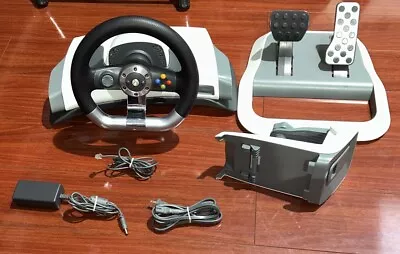 Microsoft Xbox 360 Wireless Racing Steering Wheel With Pedals And Clamp Mount • $115