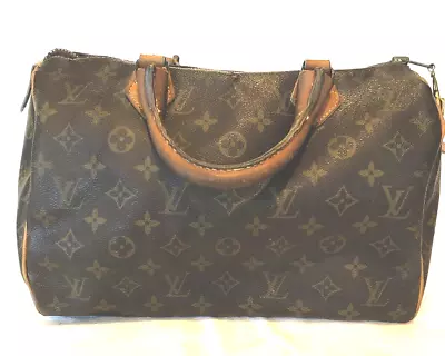 VTG Louis Vuitton Speedy Hand Bag Brown Canvas. APPROX 12x 8x7.  LV Logo • $135