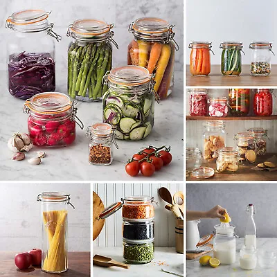 £7.50 • Buy Kilner Clip Top Airtight Storage Jars Pickle Preserving Glass Jar Food Container