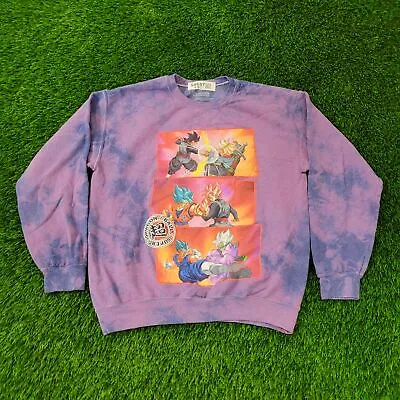 Dragonball Z Goku Vegeta Tie-Dye Sweatshirt Women S 21x24 Upcycled Super-Saiyan • $38.80