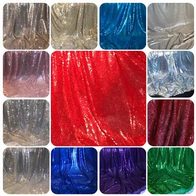 £1.50 • Buy Sparkly Sequin Fabric Bridal Wedding Costume Strech Backdrop Tulle Net 58  Wide