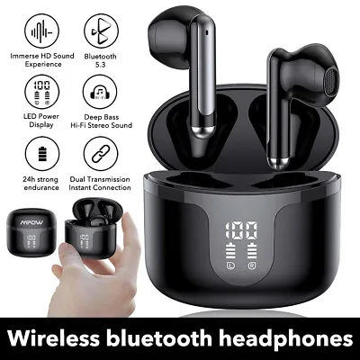 MPOW Bluetooth 5.3 Earphones TWS Wireless Headphones Earbuds For IPhone Android • £17.85