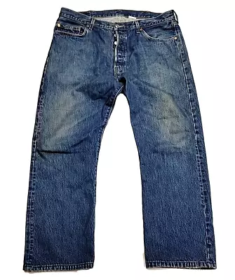 Vintage Levi's 501XX Button-Fly Straight Leg Blue Denim Jeans Men's 38x30 • $25