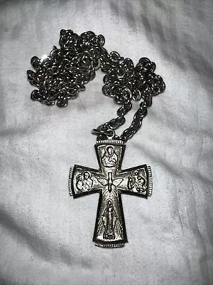 Cross Crucifix I Am A CATHOLIC Please Call A Priest Medal 24” Chain • $9.99