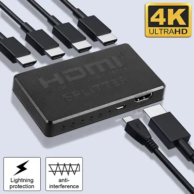 4 Port HDMI 4K Hub Multi Splitter & Amplifier For 3D HDTV 1080P 1X4 1 In 4 Out • $8.75