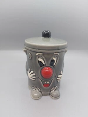 £10 • Buy Grey Handpainted Dusty Bin Money Box 