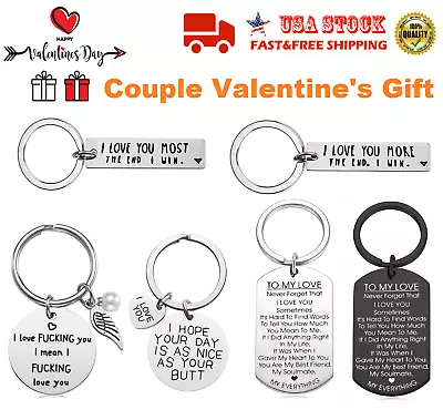 Valentine's Day Gift For Girlfriend Wife Boyfriend Keychain Romantic Love Tag US • $5.88