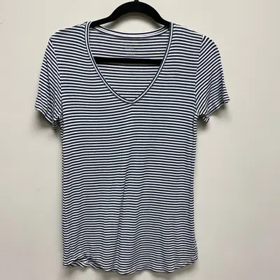 Majestic Paris Neiman Marcus T-Shirt Blue White Stripe Super Washed Tee L • $14.21