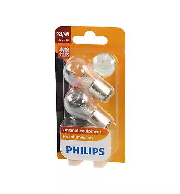 Genuine PHILIPS Premium Vision Light Globe Bayonet P21/4W 12V BAZ15D - 2 Pack • $24.95