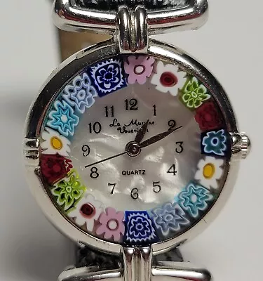 NEW? Murrina Veneziana Millefiori Murano Glass 27mm Quartz Watch New Battery Run • $29