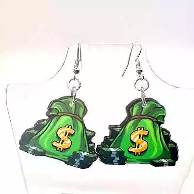 Money Bags Earrings - Cash Earrings - Dollar Earrings - Boss Babe Accessories • $9.99