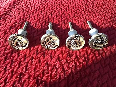 Vintage Rose Glass Drawer Knobs 4 • $14