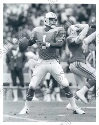 Houston Oilers Hall Of Fame Football Quarterback Warren Moon Press Photo • $15