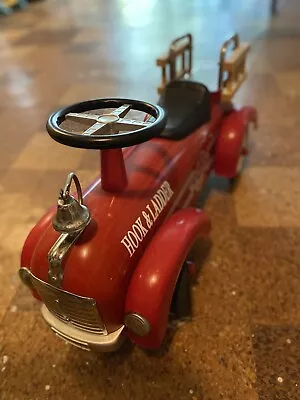 Vintage Hook & Ladder Fire Ladder Truck No. 891 Chief Metal Ride On Schylling • $35