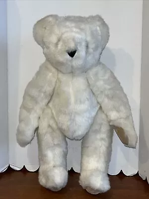 Vintage Original Large Vermont Teddy Bear Company White Jointed Bear Plush- Nice • $14.99