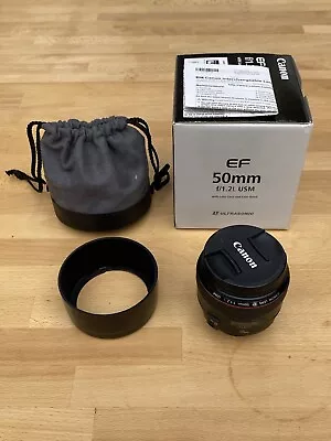 Canon EF 50mm F/1.2L USM Lens With Hood • £625