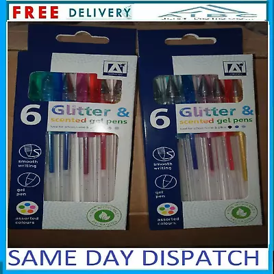 £2.99 • Buy 6x Gel Pens Glitter Scented Or Metallic Pearlised School Office Stocking Filler