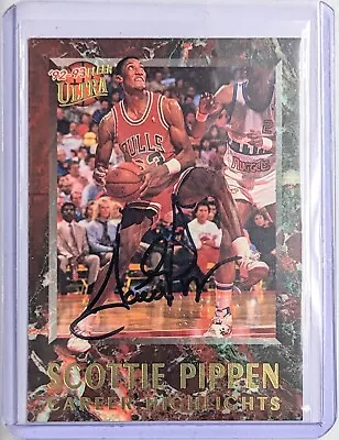 Rare 1992-93 Fleer Ultra 🔥scottie Pippen🔥 Auto Career Highlights #6 Signed • $189.99