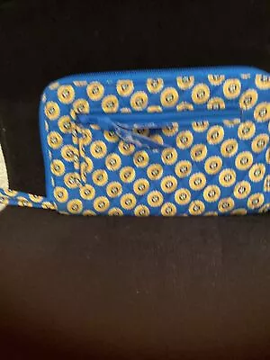 Vera Bradley Zip Around Wallet / Wristlet - Riviera Blue Pattern • $18