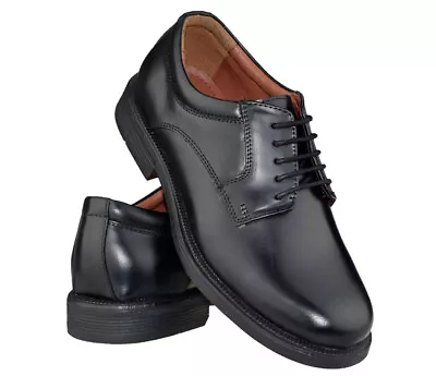 Mens Smart Leather Formal Casual Lace Up Cadet Oxford Office Uniform Shoes Sizes • £26.95