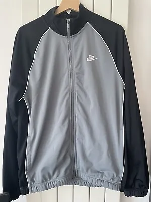 £10 • Buy Nike Size Medium Track Top Full Zip Black Grey Jacket
