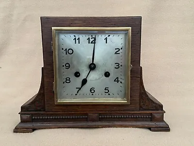 Vintage Art Deco Oak Cased Haller Striking Clock For Tlc • £48